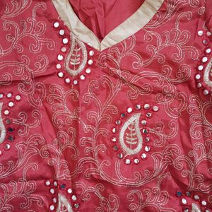 Mirror Work Silk Kurti