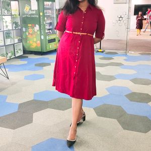 Red Dress With Belt ❤️❤️❤️