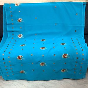 Beautiful Blue Colour Saree