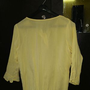 Lemon Yellow, Cotton Top With Tassels