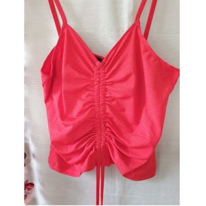 Red Drawstring Top