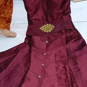 Dark Maroon Wedding Guest Gown