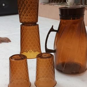 Plastic Jug Nd Glass Set