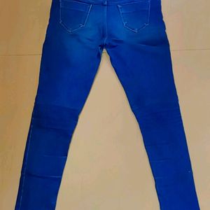 Women Solid Blue Mid Waist Ankle Length Jeans