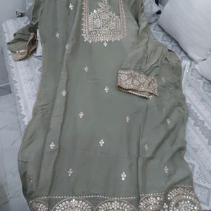 Brand New Semi Stitched Shraara Suit With Dupatta