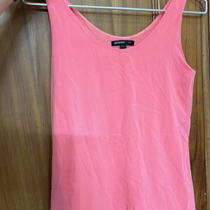 Flowy Peach/light Pink Top With Attached Lining