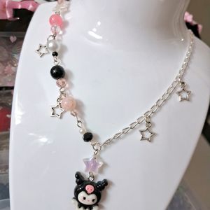 Kuromi Kawai Aesthetic Necklace 🫶🏻💗💜🖤✨️