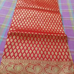 Beautiful Red And Golden Saree