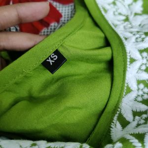 Short Green Chinkankari Kurti