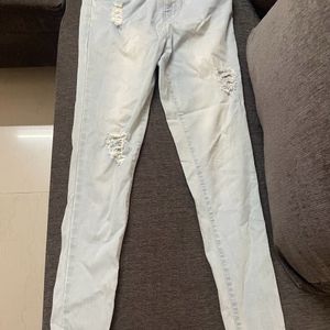 Kraus Jeans In Light Blue - Ripped