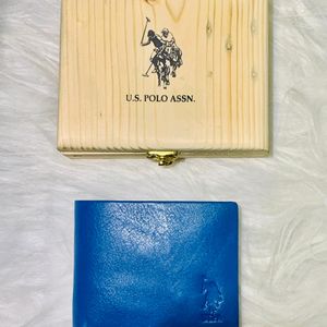 US POLO BLUE Bi-Fold Textured Wallet