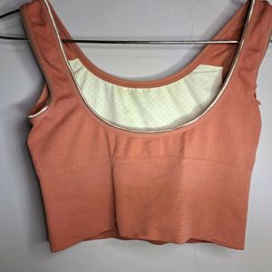 Peach Cropped Tank Top