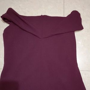 Athena Burgundy Pleated Bardot Top