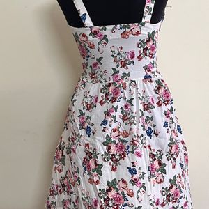 No Flaws Floral White A Line Cute Dress