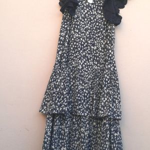 Navy Blue Double Flared Dress