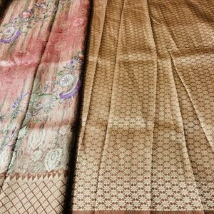 Digital Soft Rich Pattu Cream  Saree