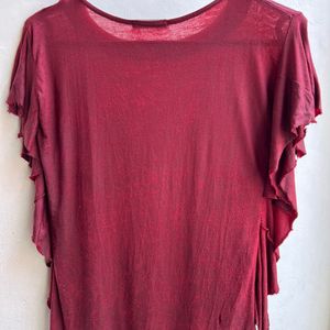 Red Rustic Ruffle Top