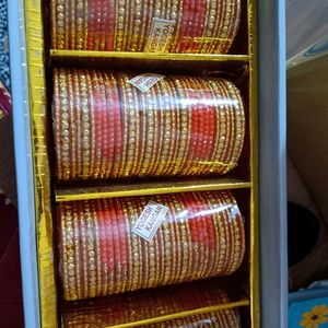 Red Heavy Bangles Set