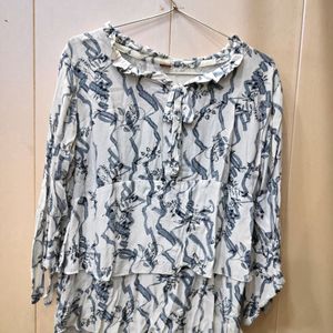 Pretty White Printed Top (Women)