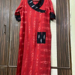 Red And Black Kurta