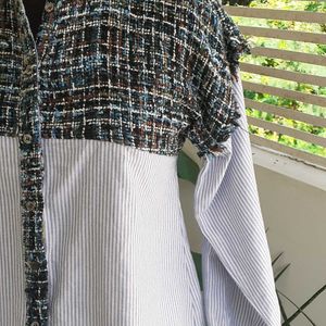 ZARA tweed combine shirt