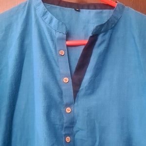 Stand Colar Kurti Blue Color 💙 At Rs 129/- only