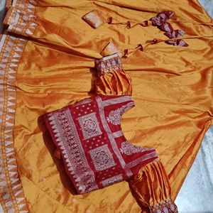 Orange Lehenga Choli With Red Blouse