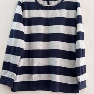 MAX Branded Blue Striped Winter Tshirt