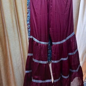 Frock And Plazzo Ethnic Dress