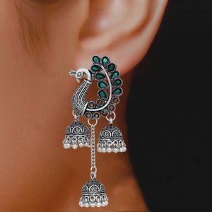 Meenakari Peacock Jhumkas