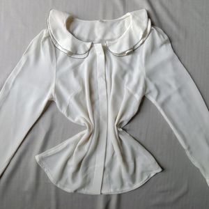 New Korean Shoulder Off-white Cute Shirt