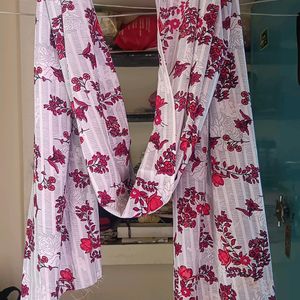 Dupatta Red And Black An White