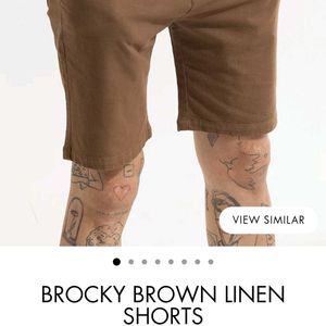 Snitch Linen Shorts (W32) Black + Brown