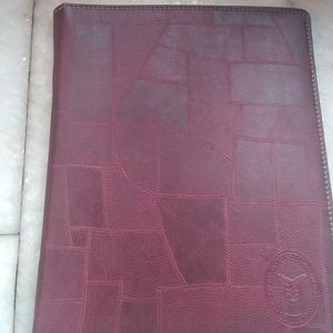 Maroon Leather Bound File/ Folder