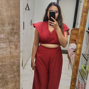 Brand New Latest Maroon Color Co Ord Set