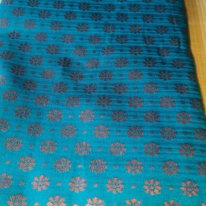 Banarasi Silk Blend Saree (Peacock Green)