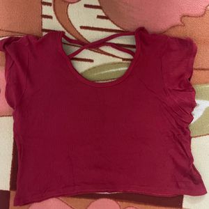 burgendy crop top