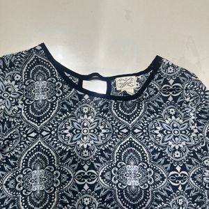 Dark Blue Designed Top