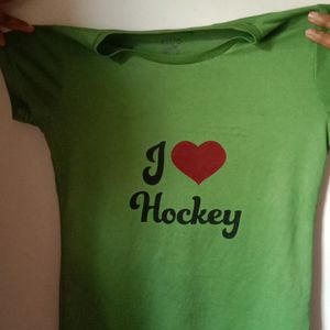 I Love Hockey Women Casual T Shirt