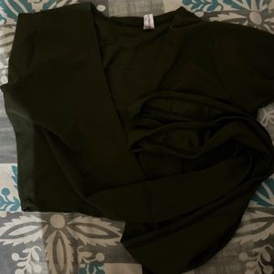 Olive Wrap Up Top