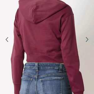 Maroon Crop Sweatshirt