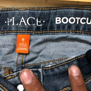 place cotton bootcut jeans