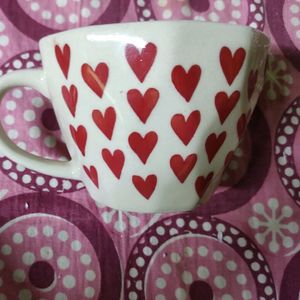 New Unique Heart Wala Ceramic Cup And Plater