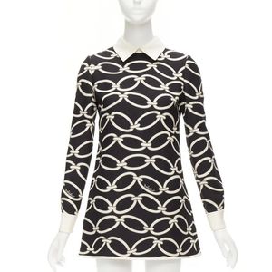 VALENTINO print virgin wool silk shift dress