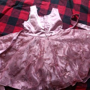 Elegant Pink Baby Frock