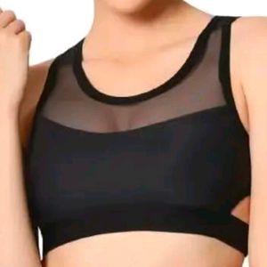 Black Net Sport Bra