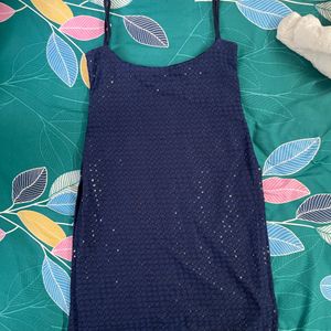 Sleeveless Beautiful Navy Blue Kurti