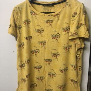 Madame Yellow Printed Tshirt