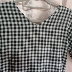 Black N White Check Dress