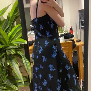 Blue Floral Maxi Lenght Dress